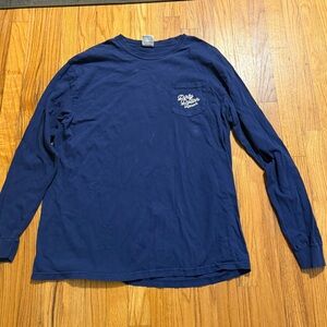 Comfort Colors Long Sleeve Pocket Tee in Navy Blue